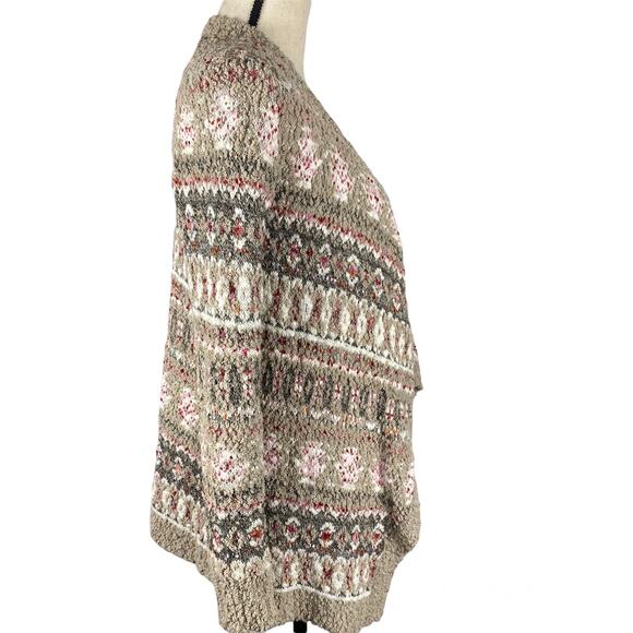 Aeropostale Multicolor Cardigan Sweater Nordic Bobble Knit Open Front Womens Sm - Picture 4 of 13